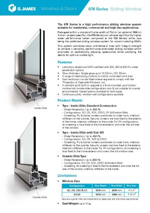 06 076 Series  Sliding Window Spec